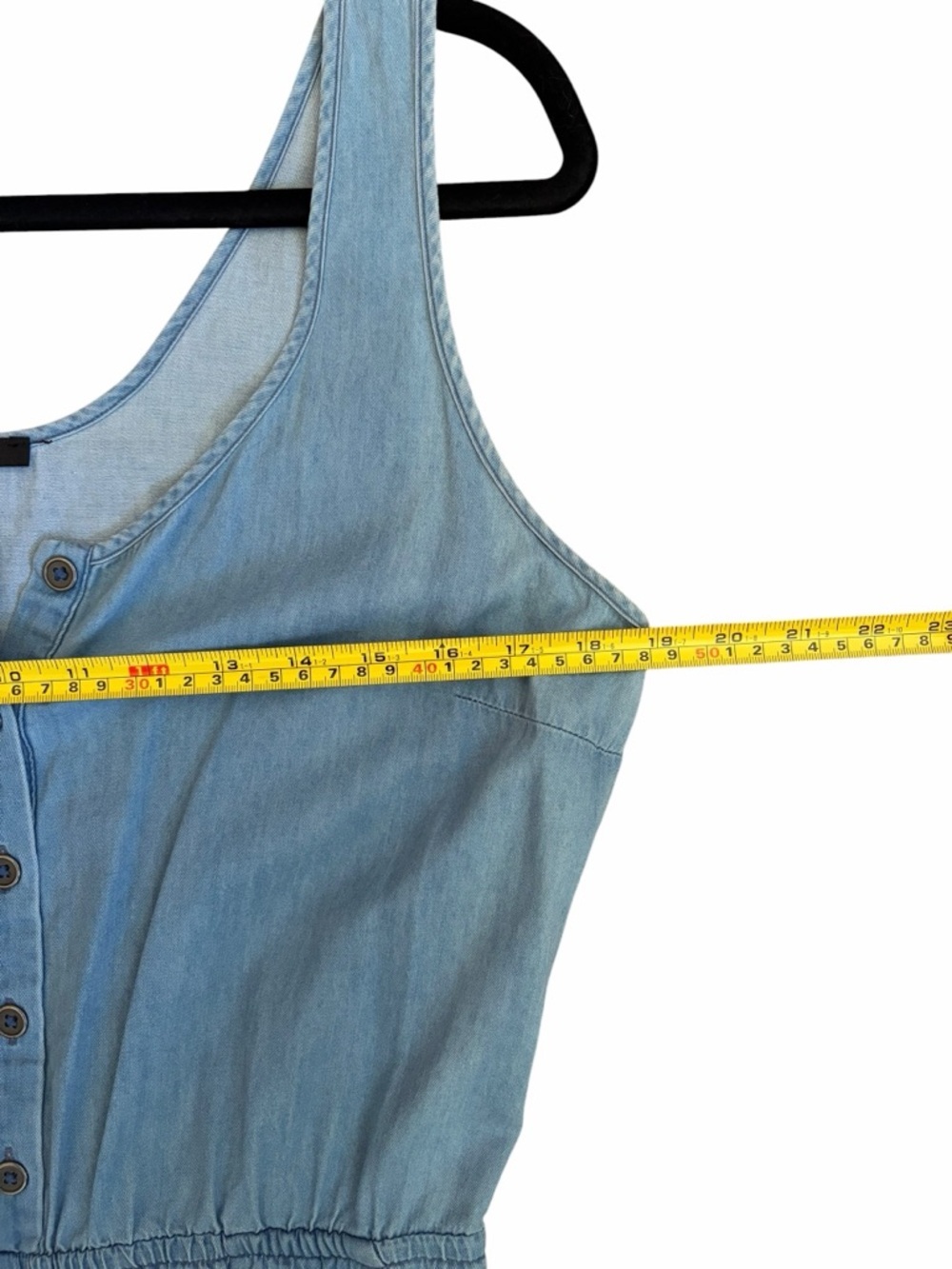 Light Blue Denim Style  100% Cotton Romper - Picture 5 of 8